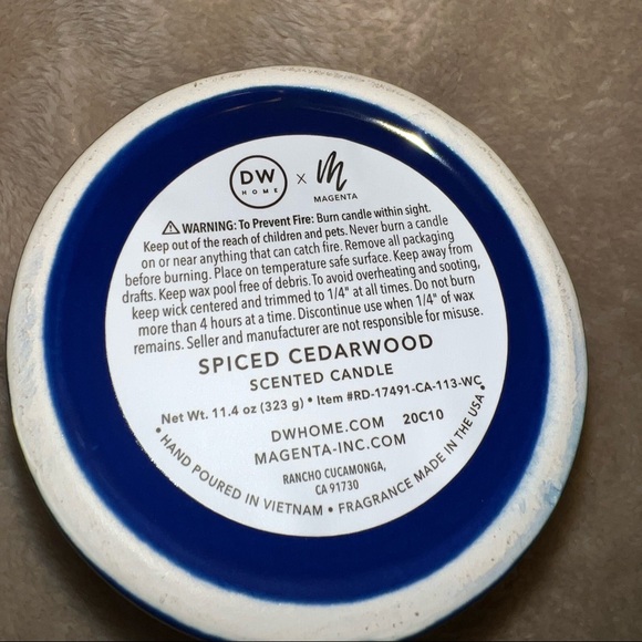 🔥NWT Rae Dunn COOL DAD Large Blue Ceramic Candle 11.4 oz - Picture 5 of 5